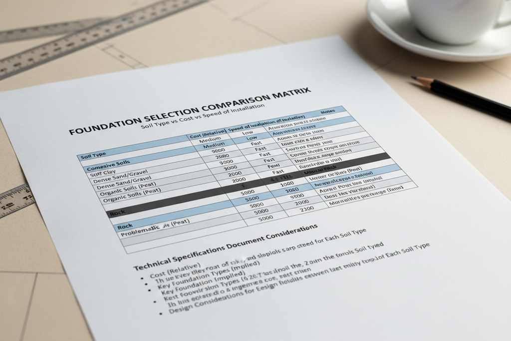 Foundation selector comparison matrix