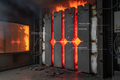Fire-tested modular wall cross-section