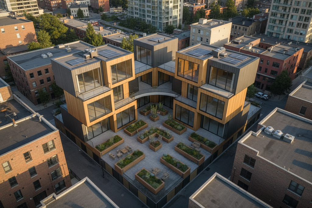 6-plex modular stacked on urban lot