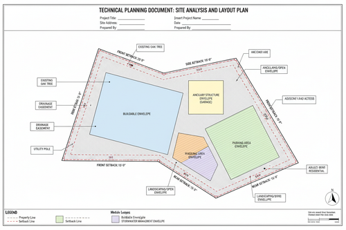 Custom site analysis plan with module envelopes