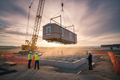 Modular home crane-lift during permitting phase