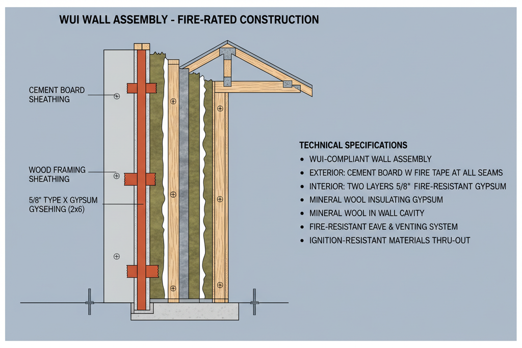 WUI wall assembly diagram