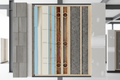 Prefab wall panel cross-section showing insulation